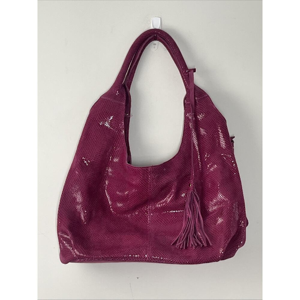 Maxine Couture Handbag Pink Purple Snakeskin Print Hobo Shoulder Y2K 90s